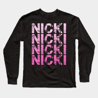 Personalized Name Nicki I Love Nicki Vintage Long Sleeve T-Shirt